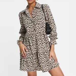 Animal Print Mini Smock Dress